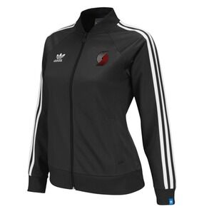 Adidas Portland Trail Blazers NBA Track Jacket Black‎ White Stripe Large
